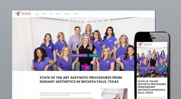 Radiant Aesthetics Website